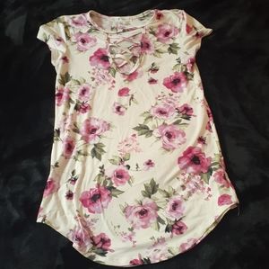 Floral low cut top